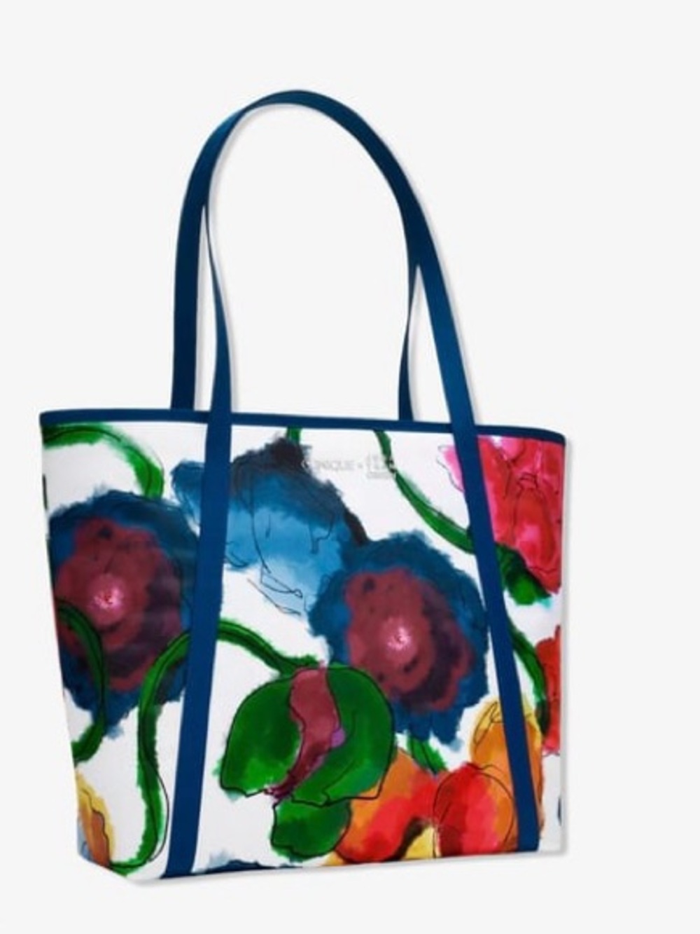 Clinique Floral Watercolor Print Tote Bag in Multicolor